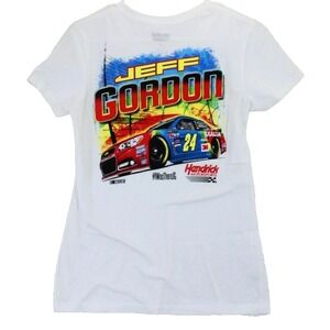 Jeff Gordon 24 Nascar Hendrick Motorsports Womens White T Shirt Medium
